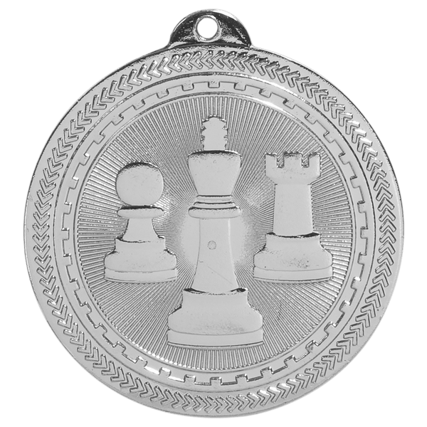 Bright Silver 2" Chess Laserable BriteLazer Medal