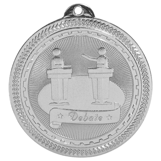 Bright Silver 2" Debate Laserable BriteLazer Medal