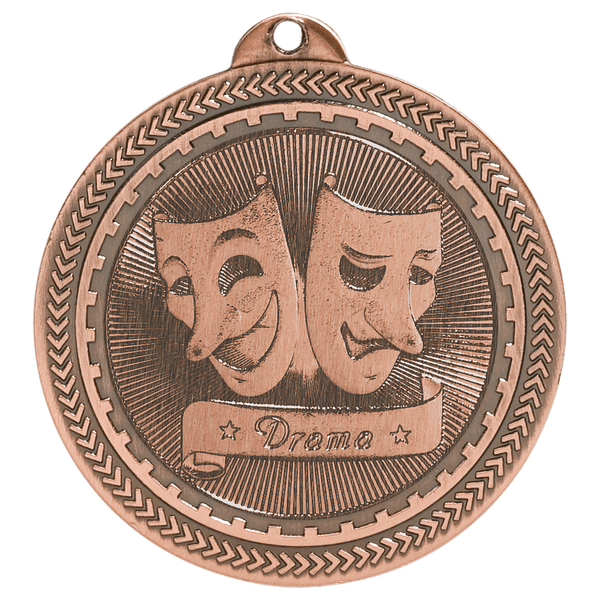 Antique Bronze 2" Drama Laserable BriteLazer Medal
