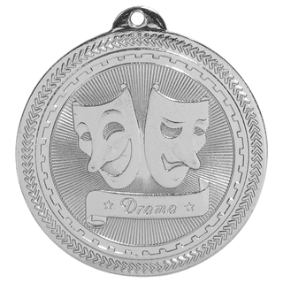 Bright Silver 2" Drama Laserable BriteLazer Medal