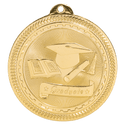 Bright Gold 2" Graduate Laserable BriteLazer Medal