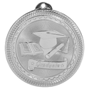 Bright Silver 2" Graduate Laserable BriteLazer Medal