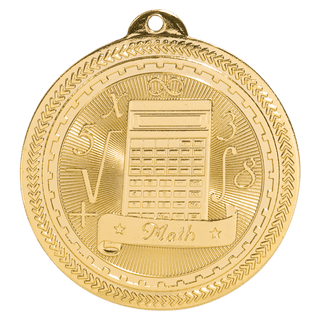 Bright Gold 2" Math Laserable BriteLazer Medal