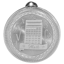 Bright Silver 2" Math Laserable BriteLazer Medal