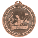 Antique Bronze 2" Music Laserable BriteLazer Medal
