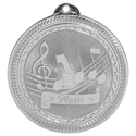 Bright Silver 2" Music Laserable BriteLazer Medal