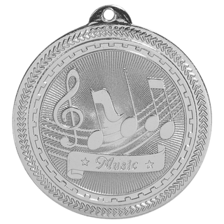 Bright Silver 2" Music Laserable BriteLazer Medal