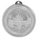 Bright Silver 2" Participant Laserable BriteLazer Medal