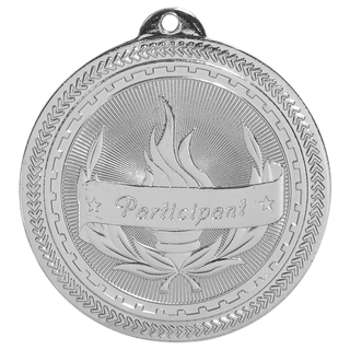 Bright Silver 2" Participant Laserable BriteLazer Medal