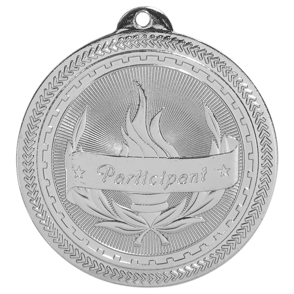 Bright Silver 2" Participant Laserable BriteLazer Medal