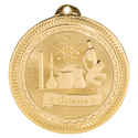 Bright Gold 2" Science Laserable BriteLazer Medal