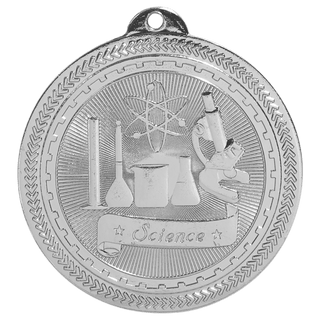 Bright Silver 2" Science Laserable BriteLazer Medal