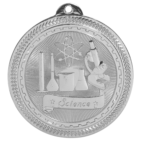 Bright Silver 2" Science Laserable BriteLazer Medal