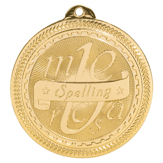 Bright Gold 2" Spelling Laserable BriteLazer Medal