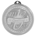 Bright Silver 2" Spelling Laserable BriteLazer Medal