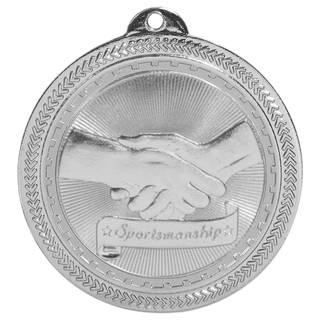 Bright Silver 2" Sportsmanship Laserable BriteLazer Medal