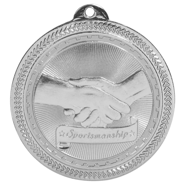 Bright Silver 2" Sportsmanship Laserable BriteLazer Medal
