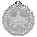 Bright Silver 2" Star Performer Laserable BriteLazer Medal