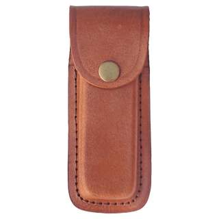 Bison River Leather Sheath with Snap Closure for Folding Knife up to 5" Long Closed