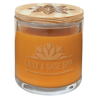 14 oz. Bright Citrus Candle in a Glass Holder with Wood Lid