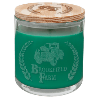 14 oz. Fresh Pine Candle in a Glass Holder with Wood Lid