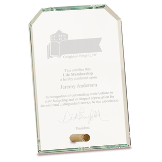 4" x 6" Clear Clipped Corners Rectangle CrystalEdge Glass