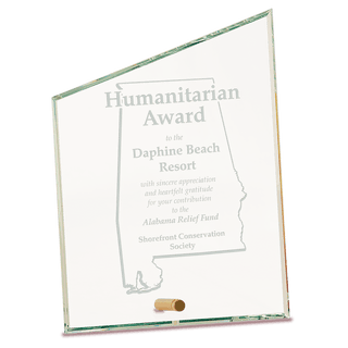 6" x 8" Clear Slant Rectangle CrystalEdge Glass
