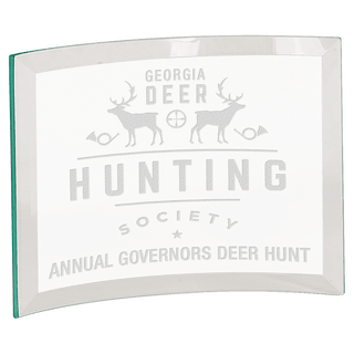 7" x 5" x 1/4" Beveled Jade Glass Crescent