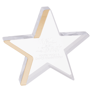 Gold 6 3/4" x 6" Star Acrylic with Edge