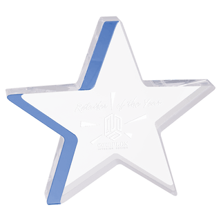 Blue 7 3/4" x 7" Star Acrylic with Edge