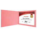 Pink 9" x 12" Laserable Leatherette Certificate Holder for 8 1/2" x 11"