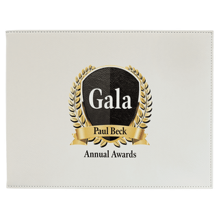 9" x 12" White Laserable Leatherette Certificate Holder