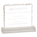 Clear 6 1/2" x 5 1/2" Cracked Ice Acrylic Blank with Base