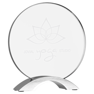 7 1/4" Round Cosmic Acrylic with Silver Base