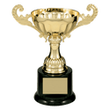 Gold 6 1/2" Completed Metal Cup Trophy on Plastic Base