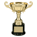 Gold 7 1/2" Completed Metal Cup Trophy on Plastic Base
