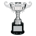 Silver 7 1/2" Completed Metal Cup Trophy on Plastic Base