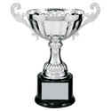 Silver 2 9 3/4" Completed Metal Cup Trophy on Plastic Base