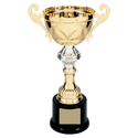 Gold 10" Completed Metal Cup Trophy on Plastic Base