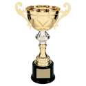 Gold 11 1/2" Completed Metal Cup Trophy on Plastic Base