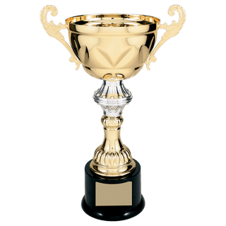Gold 13" Completed Metal Cup Trophy on Plastic Base