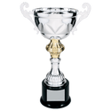 Silver 13" Completed Metal Cup Trophy on Plastic Base