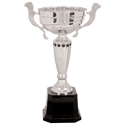 Silver 2 13" Completed Metal Cup Trophy on Plastic Base