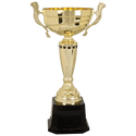 Gold 15 1/2" Completed Metal Cup Trophy on Plastic Base