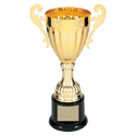 Gold 2 8 3/4" Completed Metal Cup Trophy on Plastic Base