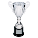Silver 2 8 3/4" Completed Metal Cup Trophy on Plastic Base