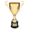 Gold 12" Completed Metal Cup Trophy on Plastic Base