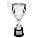 Silver 12" Completed Metal Cup Trophy on Plastic Base