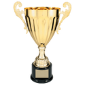 Gold 2 14 1/2" Completed Metal Cup Trophy on Plastic Base