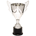 Silver 2 12" Completed Metal Cup Trophy on Plastic Base